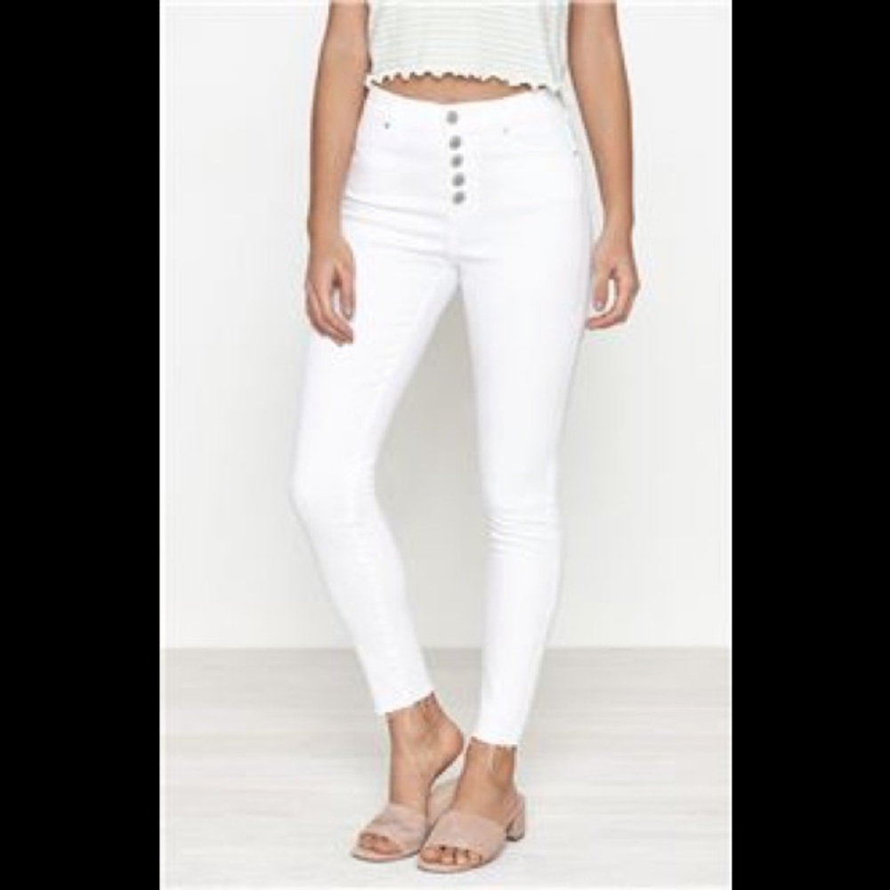 High rise white jeans